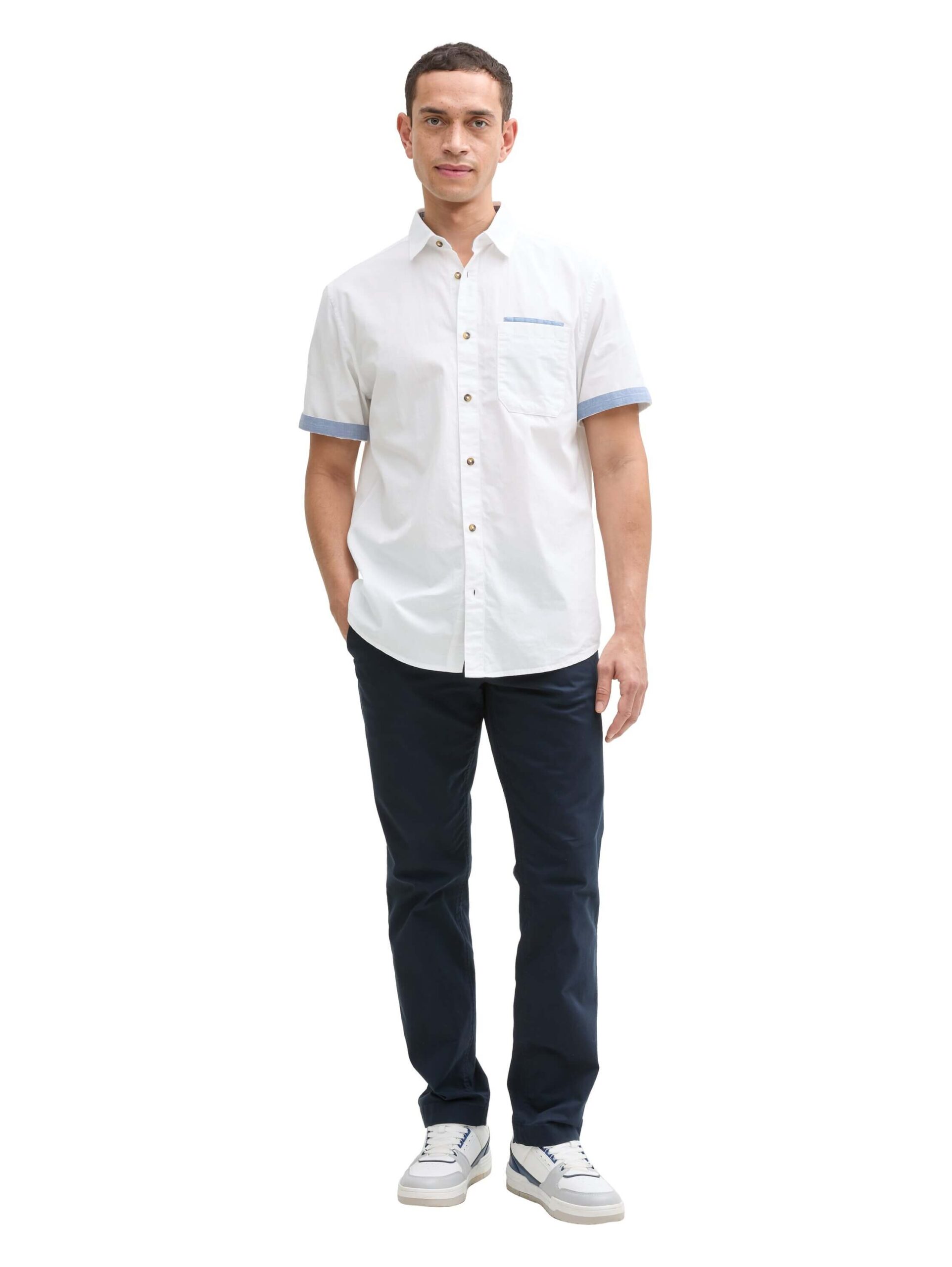 two-tone poplin shirt