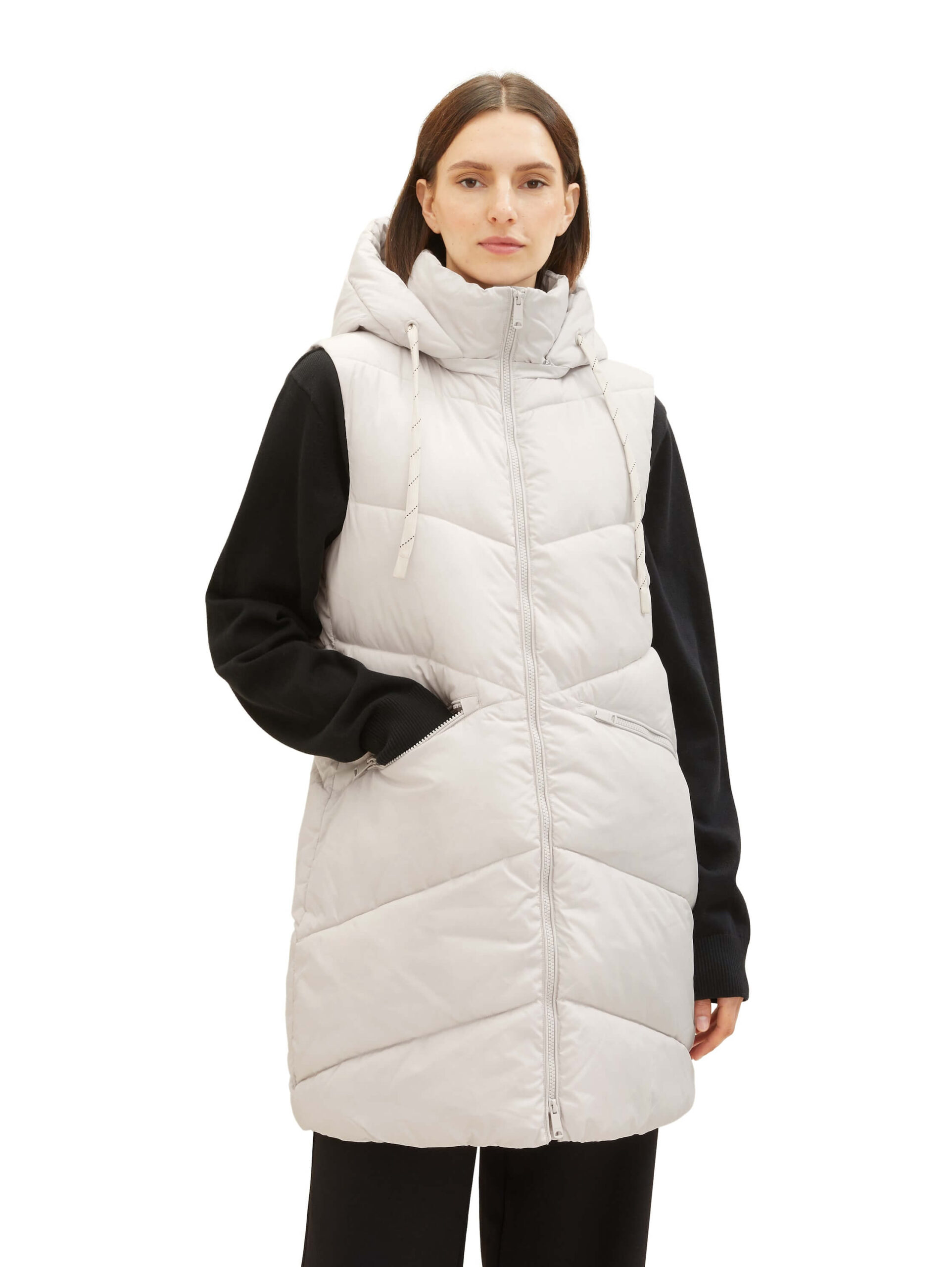 Long vest with a hood