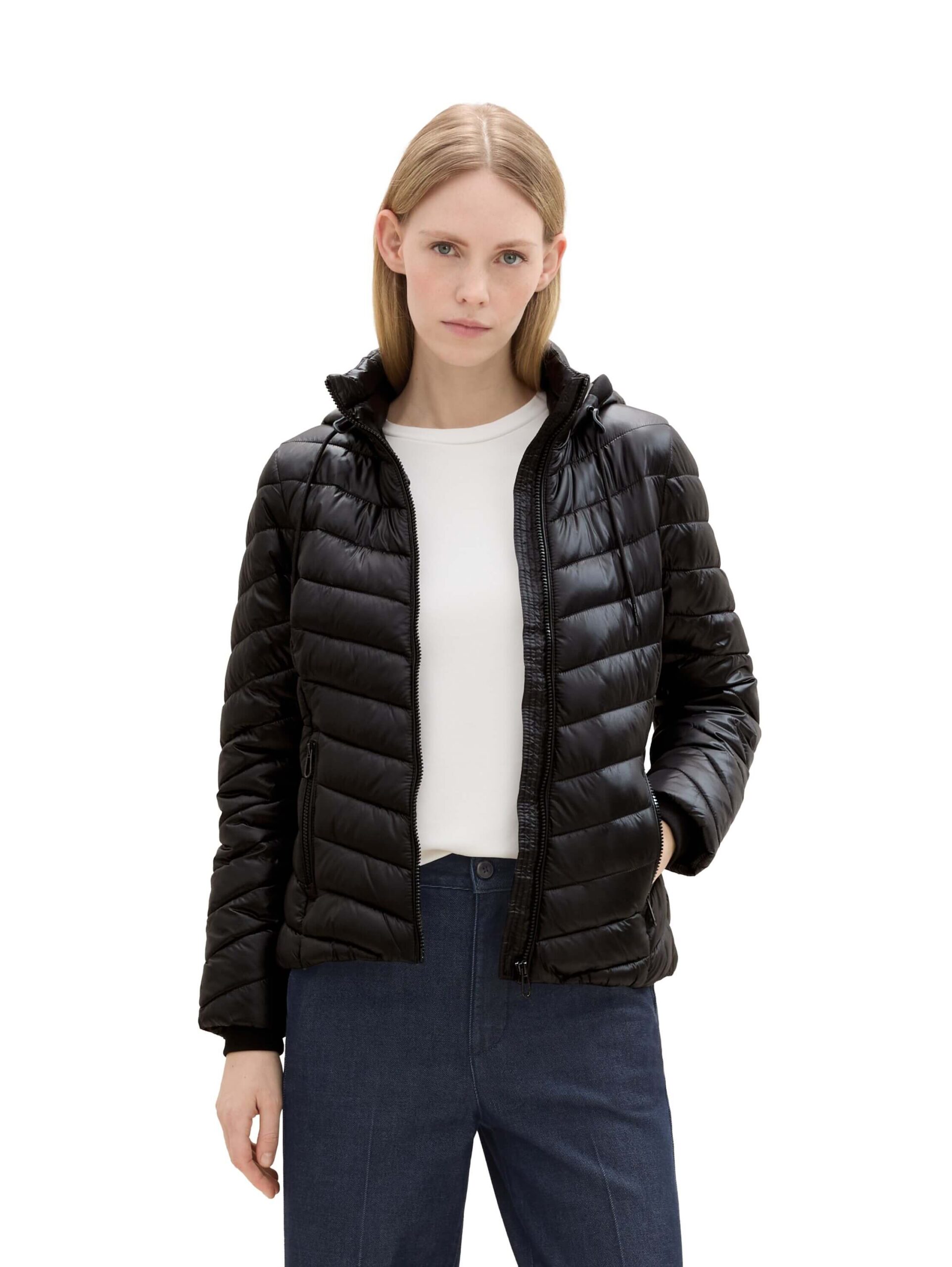 Lightweight quilted jacket with a hood