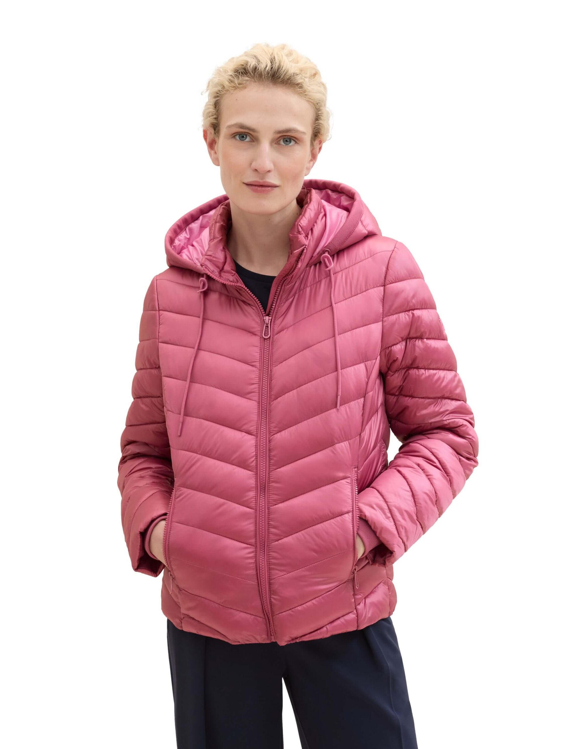 Lightweight quilted jacket with a hood