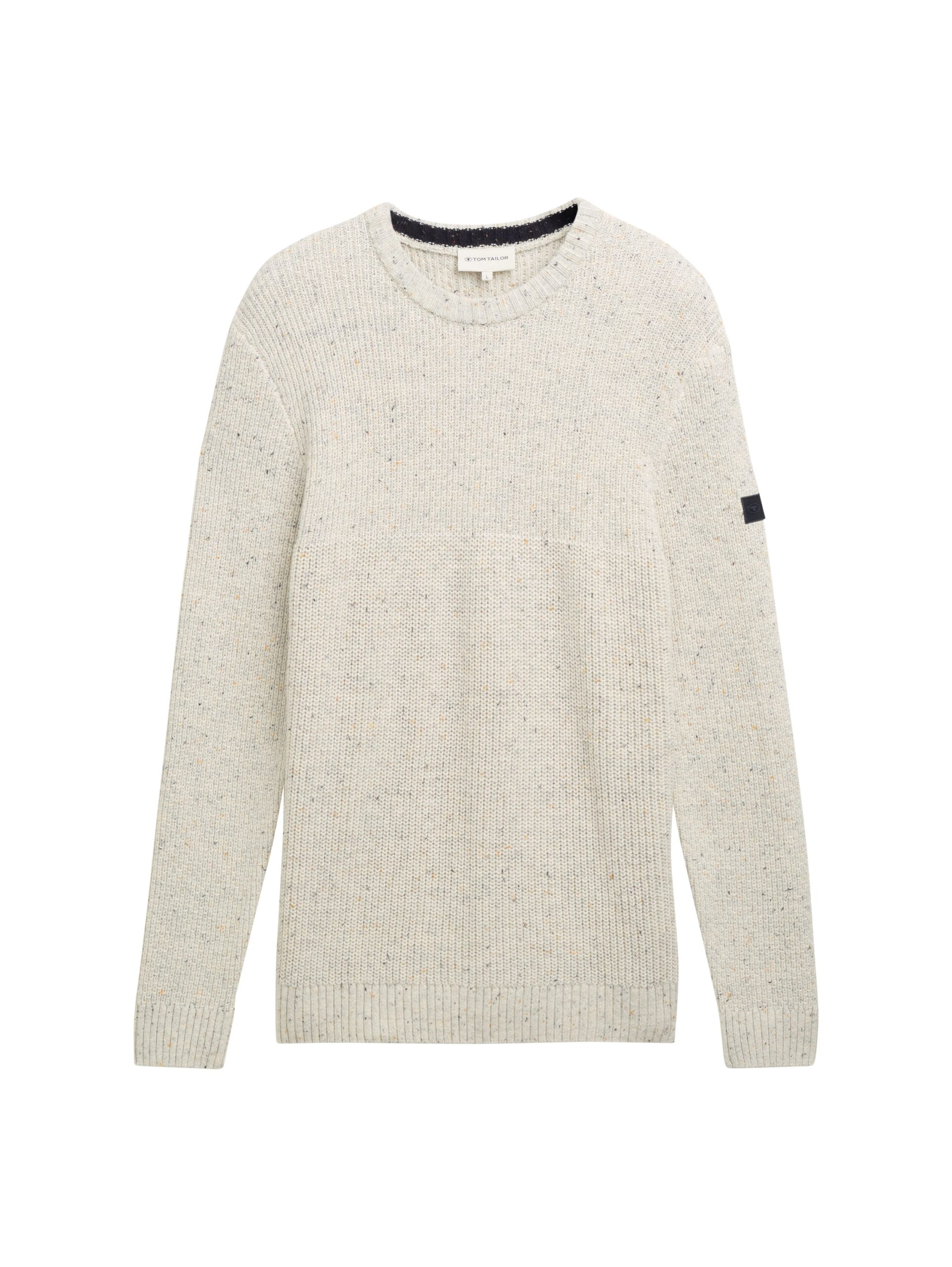 Knitted sweater with a textured mix