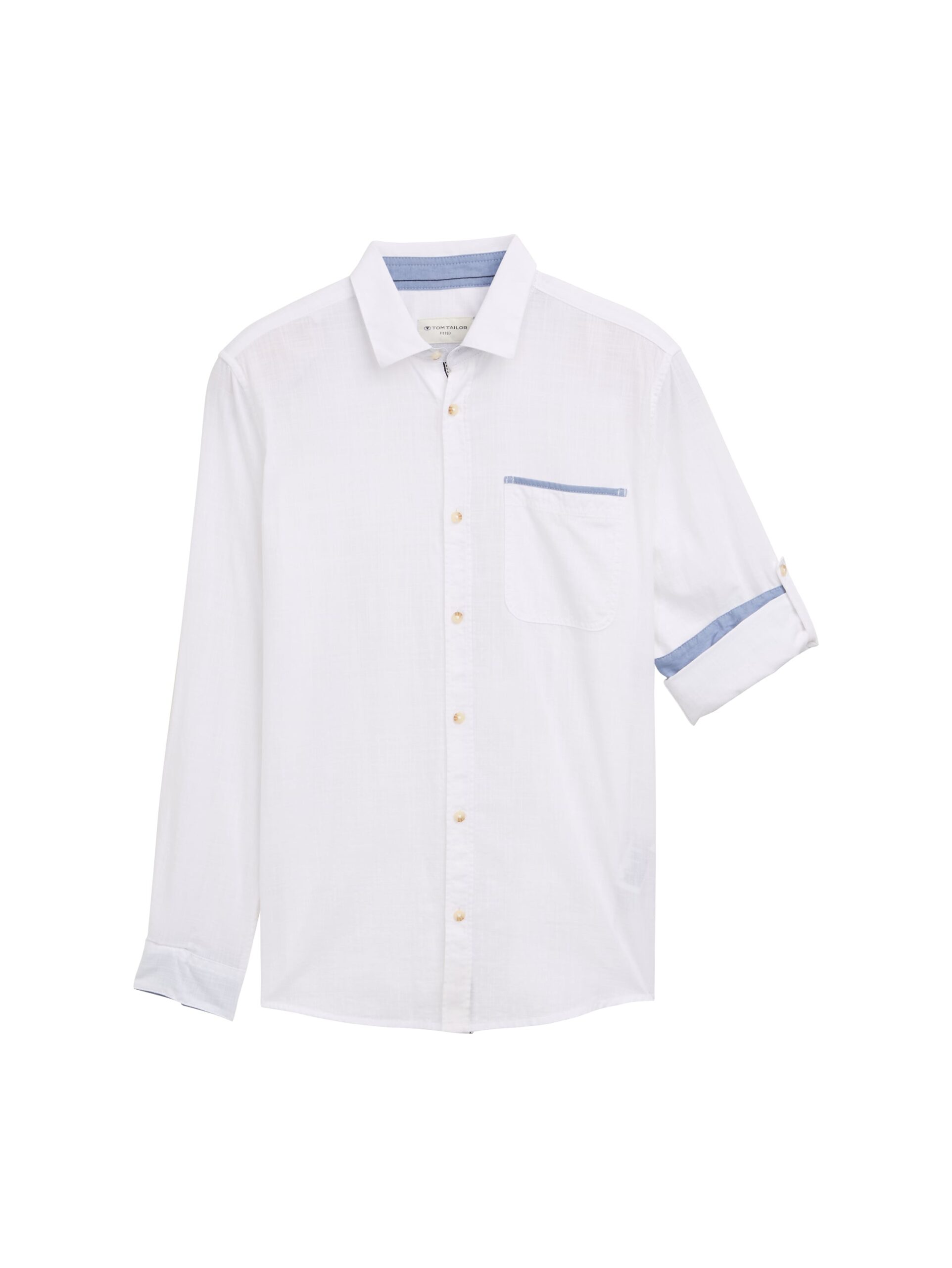 fitted structured slubyarn shirt