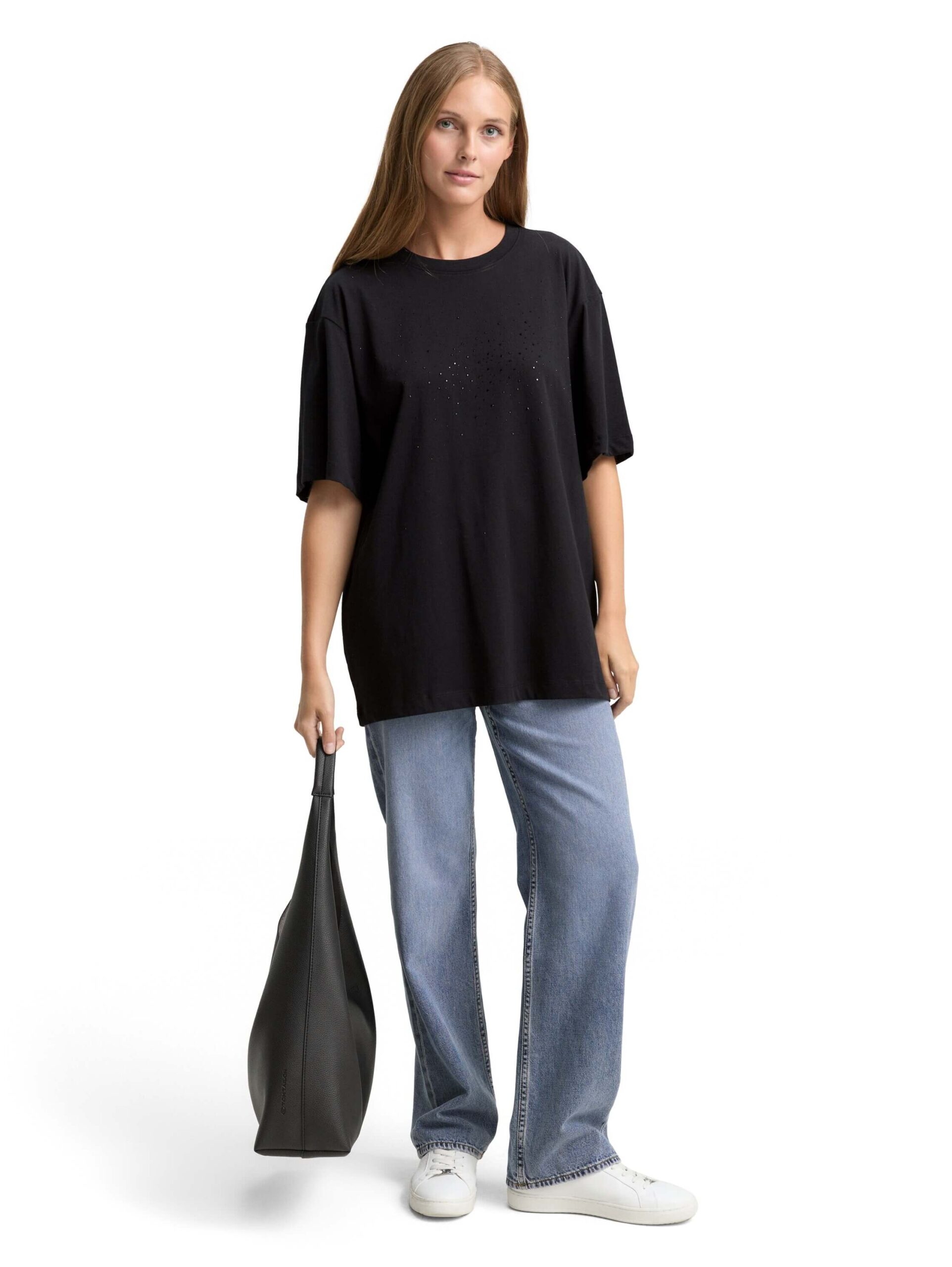 boyfriend T-shirt with rhinestones