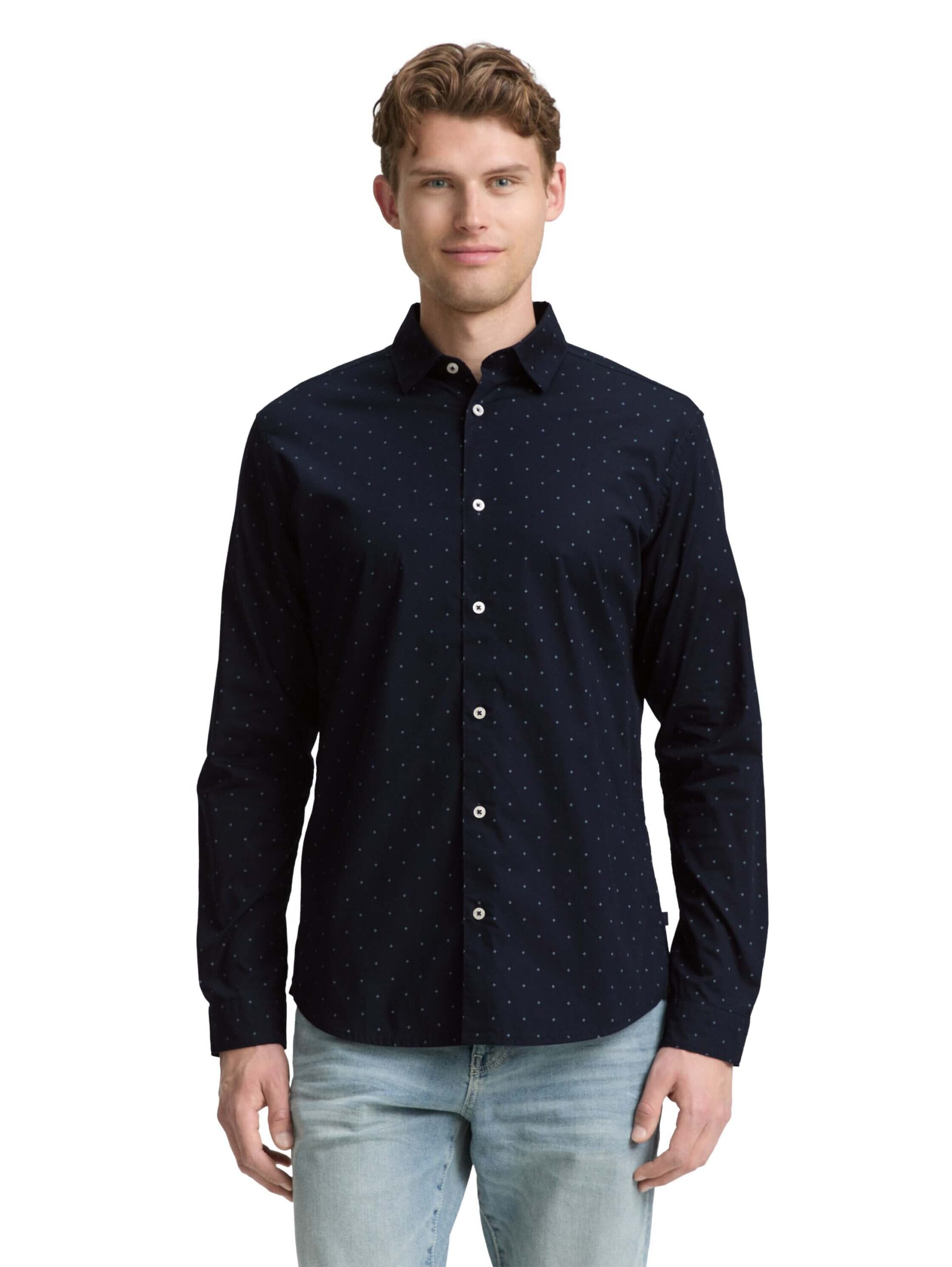 fitted printed stretch shirt