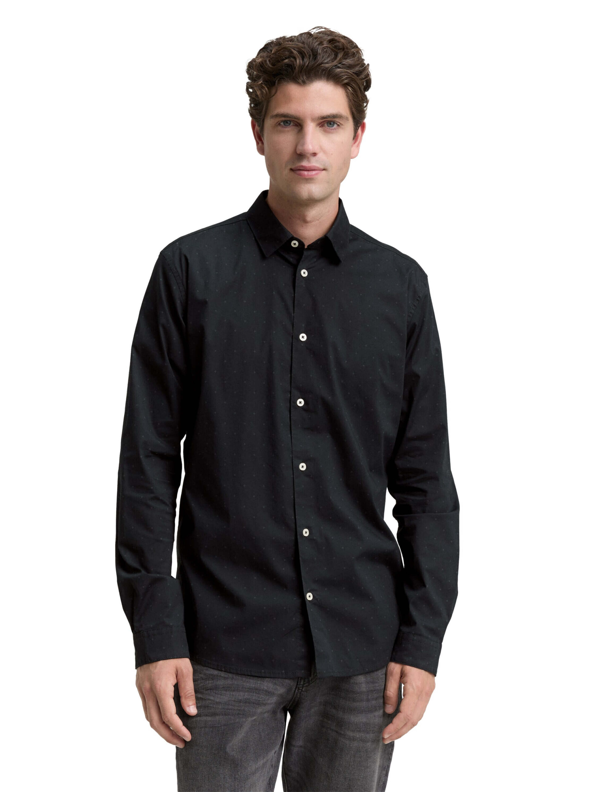 fitted printed stretch shirt