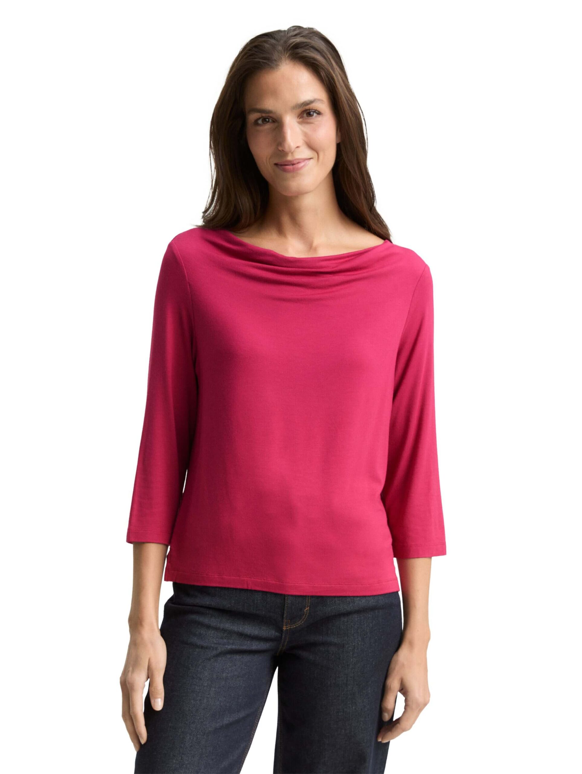 T-shirt sleeky waterfall collar