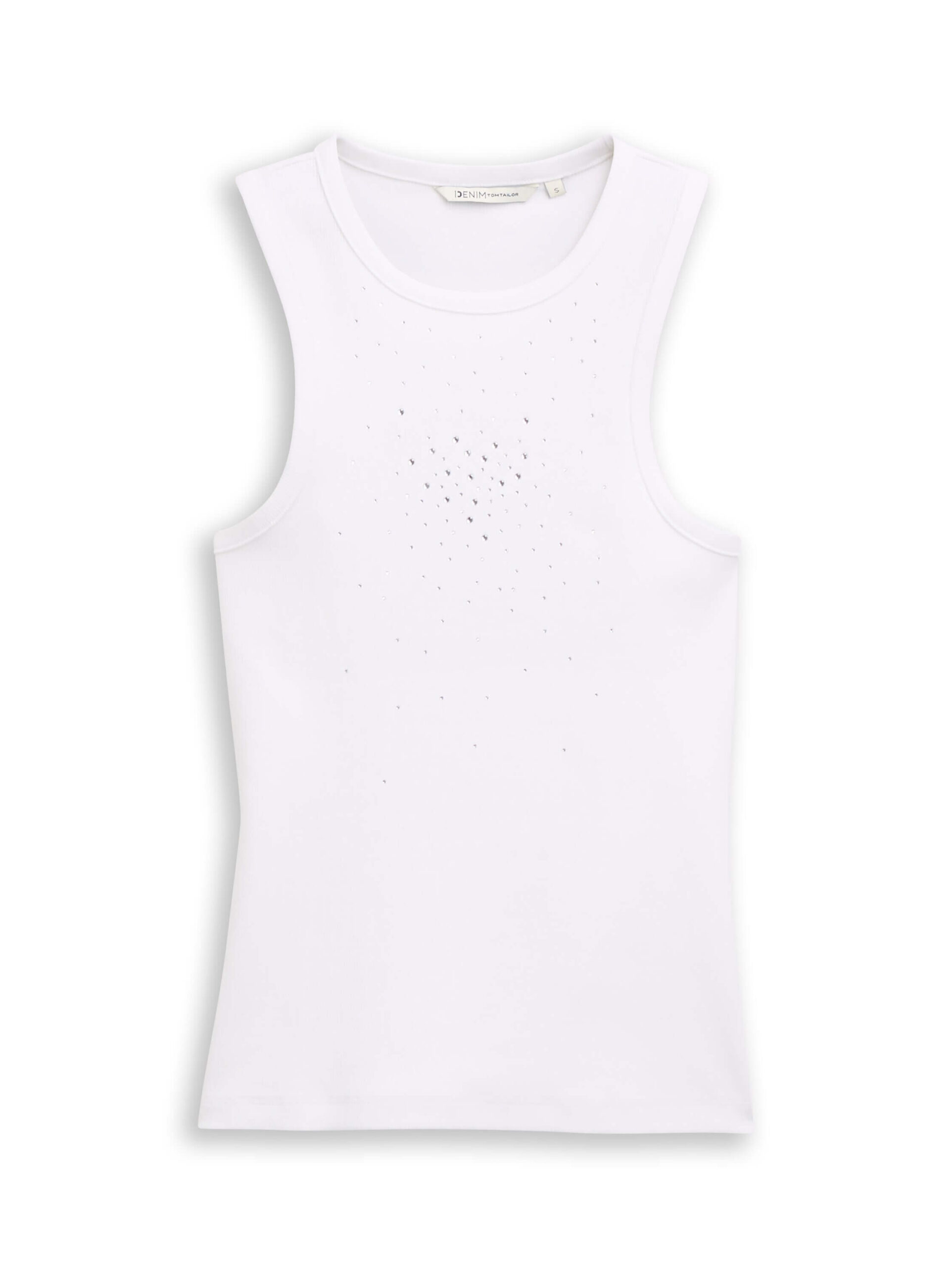 rib top with rhinestones