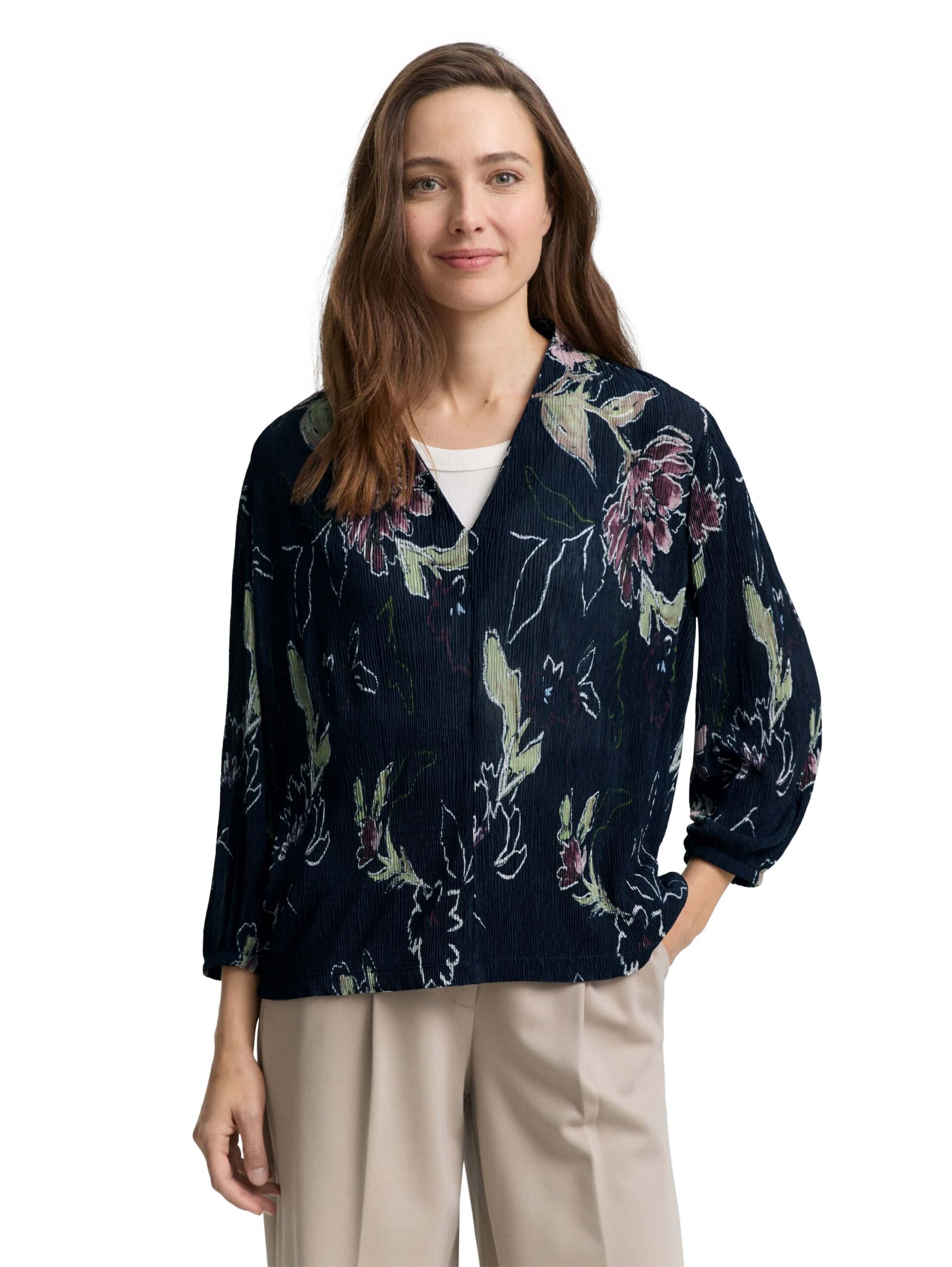 T-shirt plissee alloverprinted