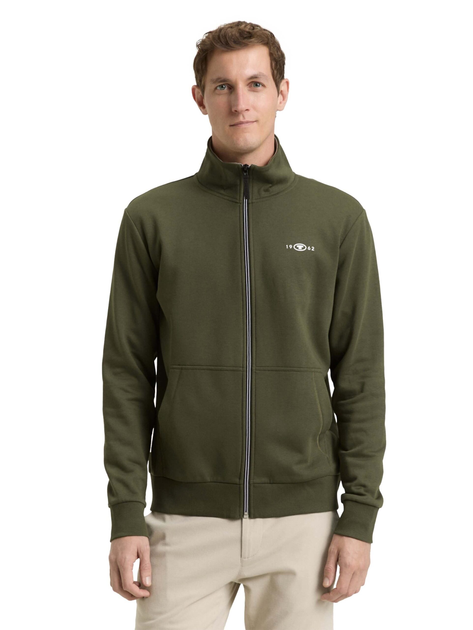 printed stand-up sweat jacket