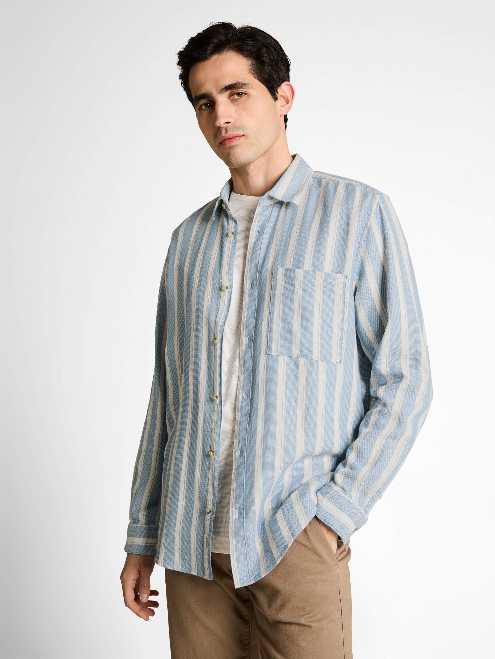 structured striped shirt
