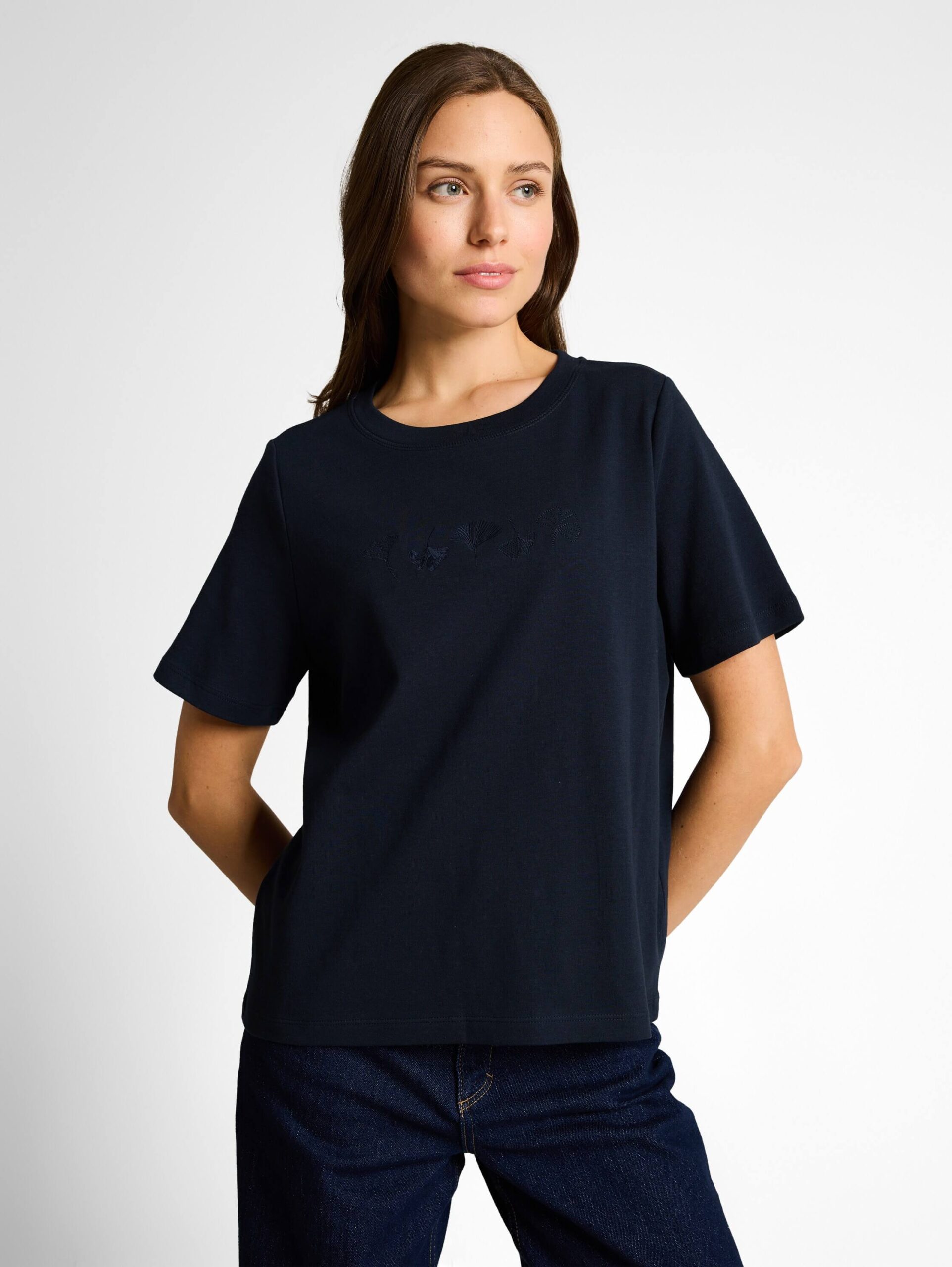 T-shirt boxy crew neck with print