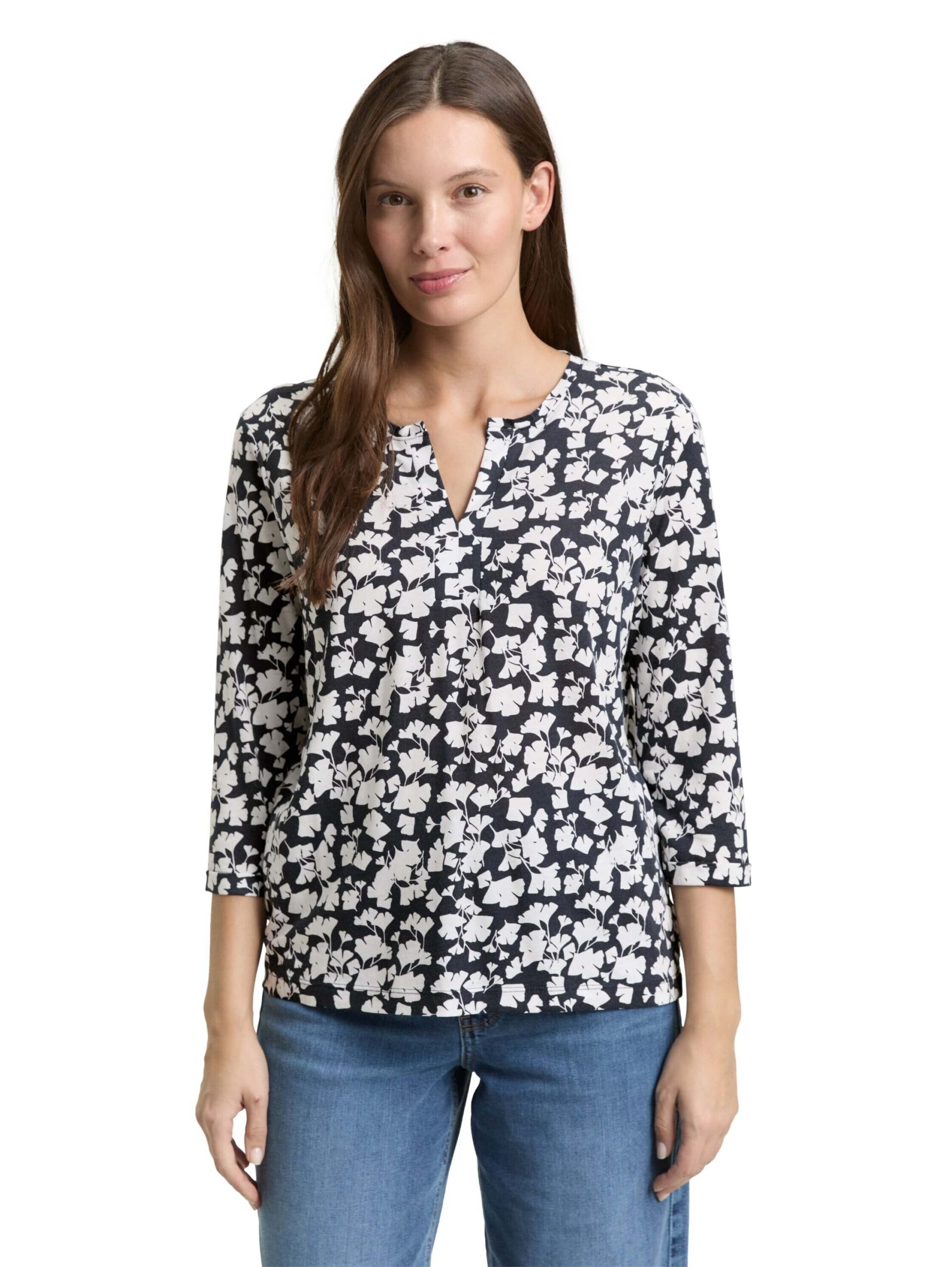 T-shirt henley alloverprint