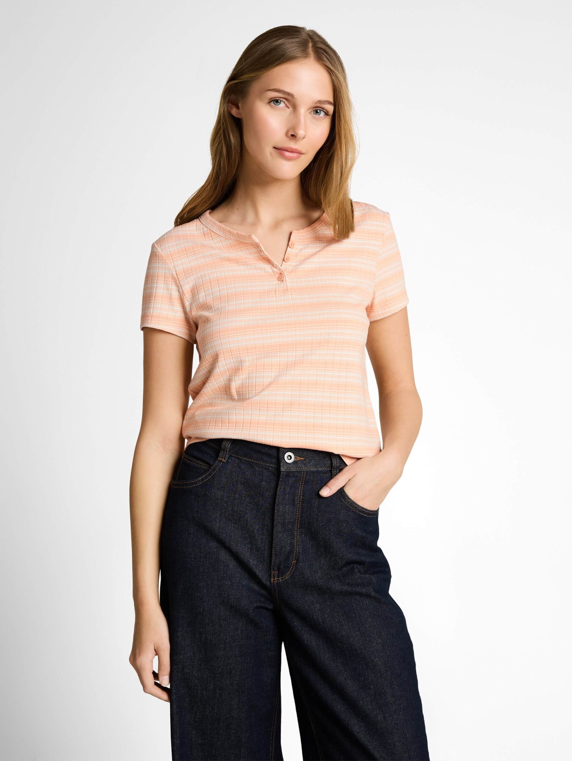striped henley T-shirt
