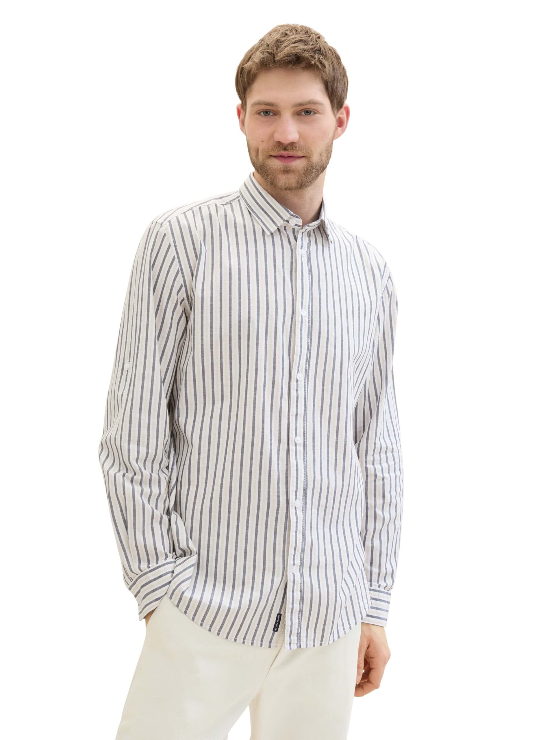 structured striped shirt