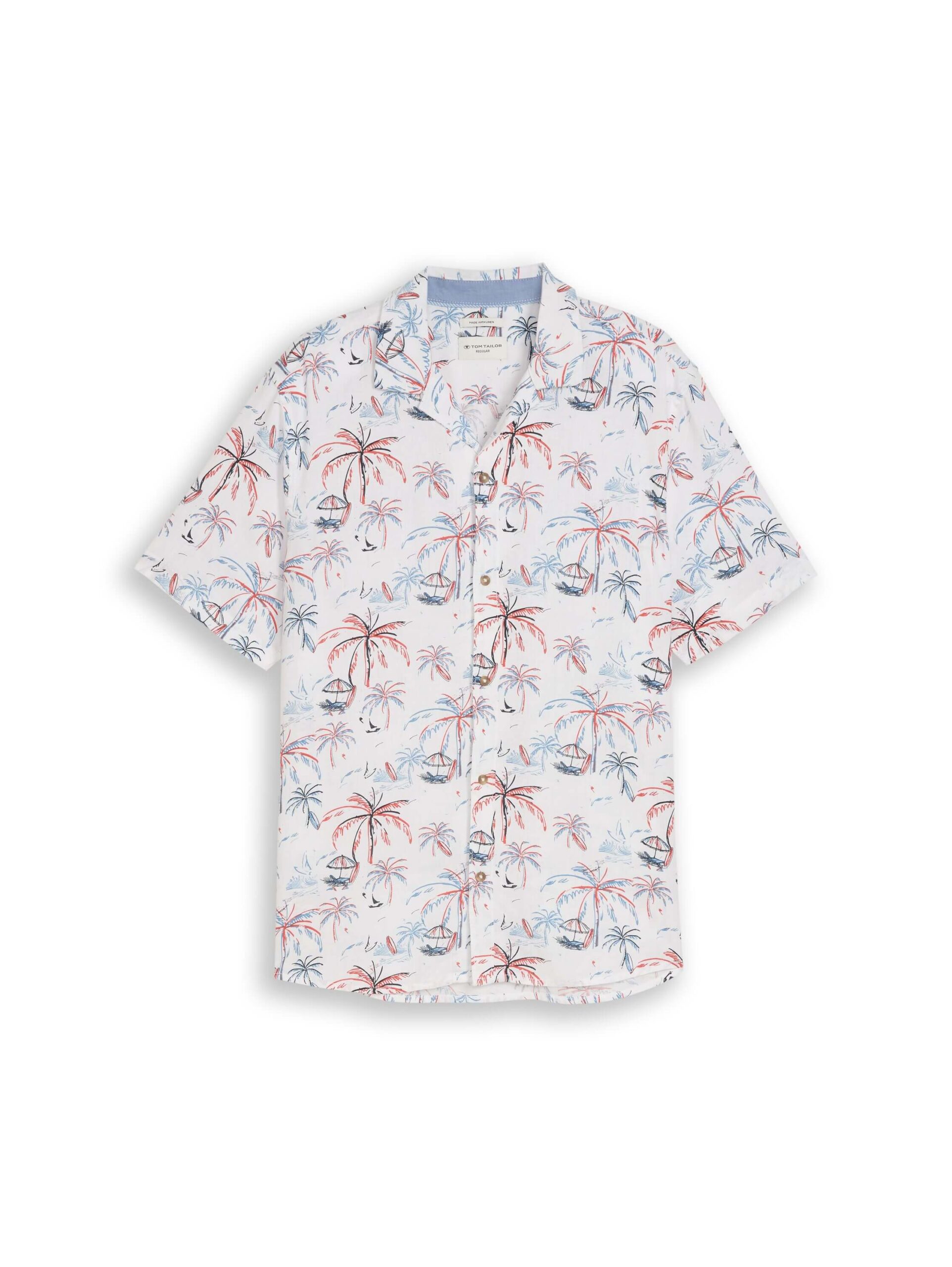 printed viscose linen shirt