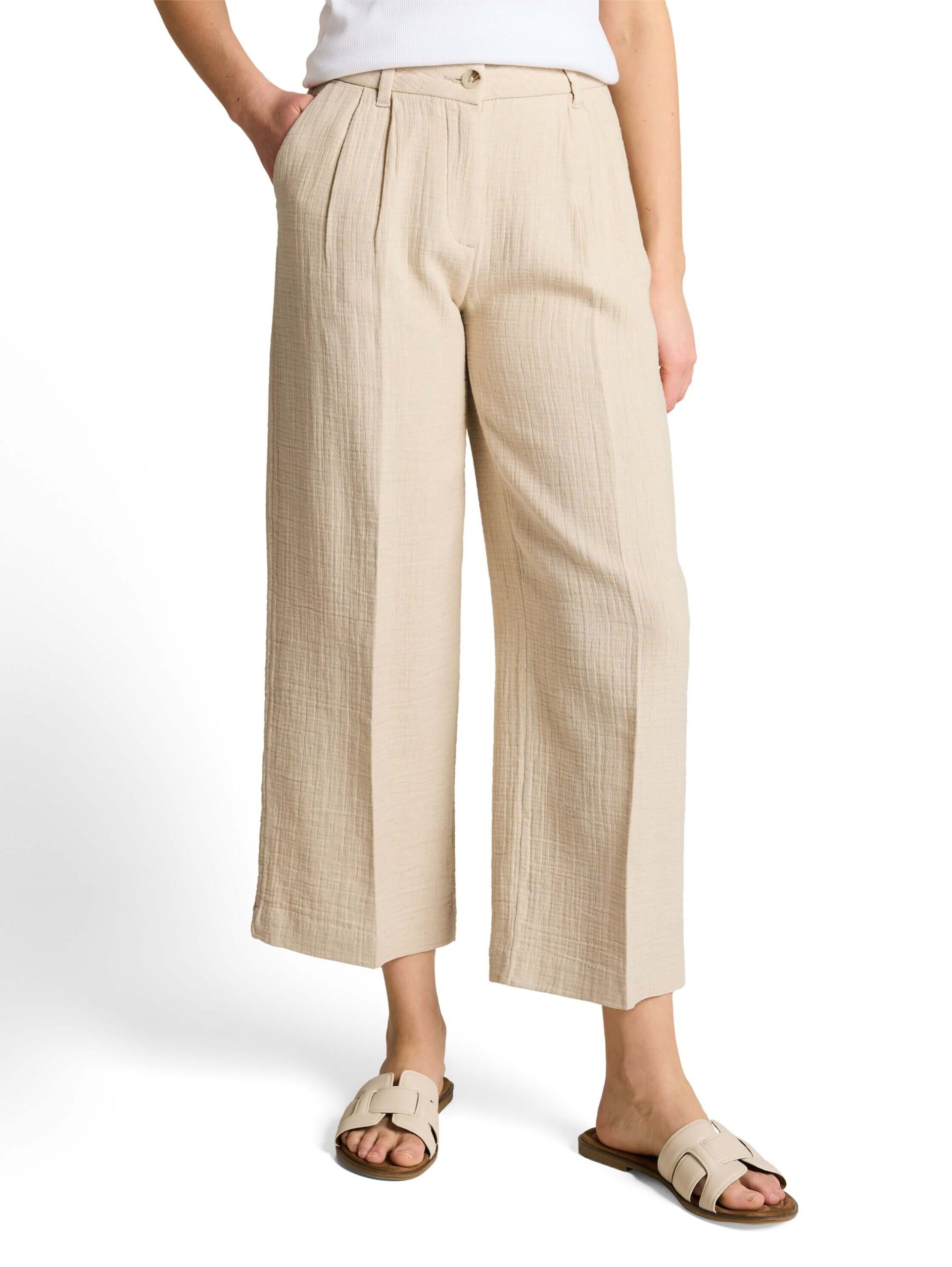 structured linen culotte pants